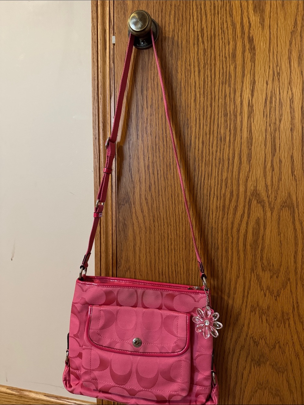 Coach Kyra Signature Crossbody with Floral Charm
